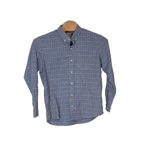 L.L.‎ Bean Button-Down Traditional Fit Blue Plaid Long Sleeve Dress Shirt Size L
